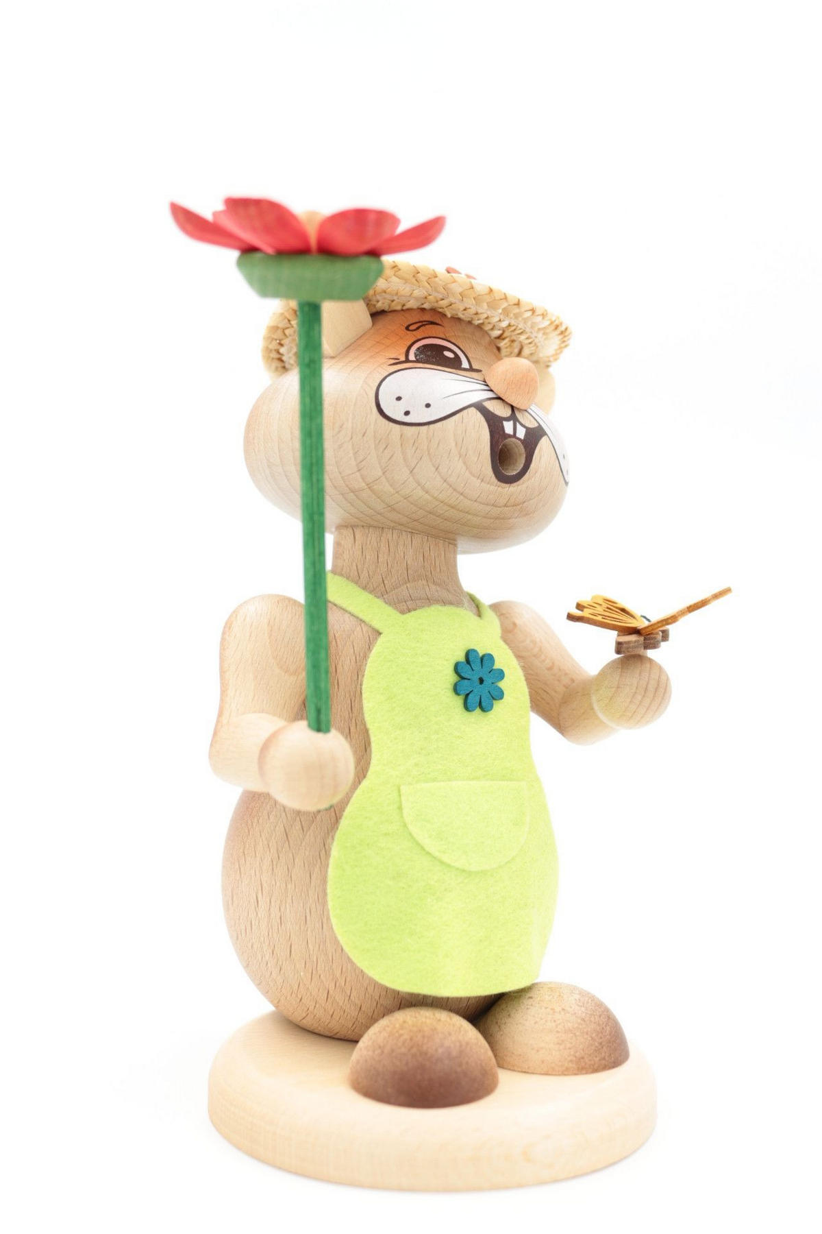 RAUCHFIGUR Hamster Blumenkind 18 cm - Multicolor, Holz (12/18/0.1cm)