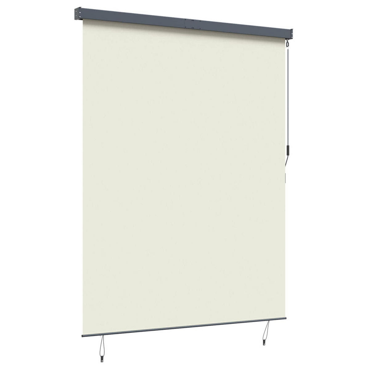 ROLLO Gestreift Verstellbar 200/250 cm aus Stoff Crème - Creme, Textil (200/250cm) - vidaXL