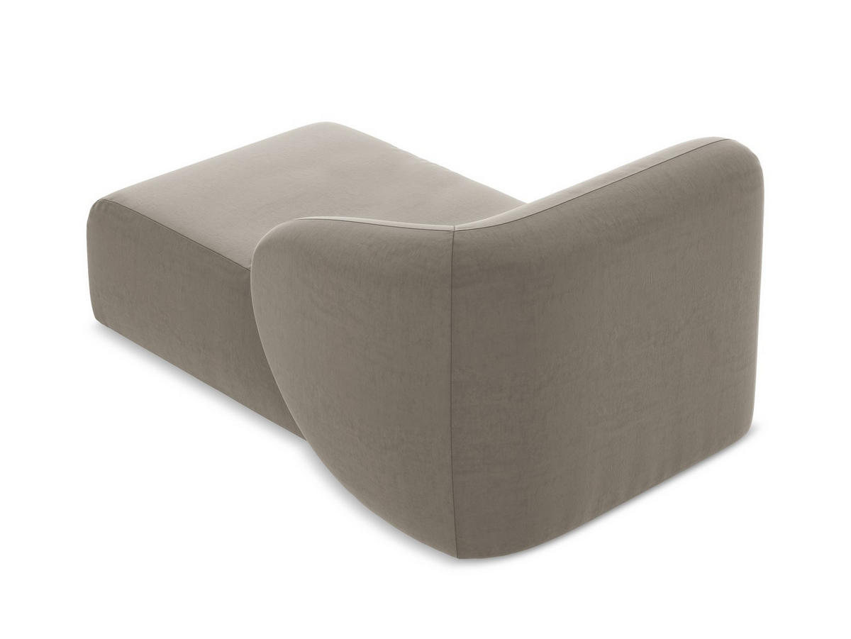 SOFAELEMENT Rechts Samt Stoff Grau - Taupe/Schwarz, Holzwerkstoff/Kunststoff (91/75/166cm) - Makamii