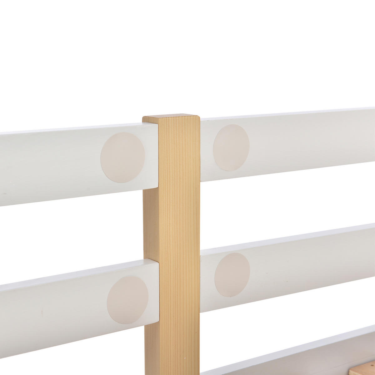 HOCHBETT aus Kiefer-Massivholz und MDF 90x200 cm Weiß mit Stauraumtreppe und Tafel - Weiß, Holzwerkstoff (90/200cm) - IVMEU