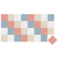 SPIELMATTE ab Null - 360/120/1 cm Puzzlematte Rosa/Beige/Weiß/Graublau - Multicolor, Kunststoff (30/30cm) - Littletom