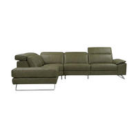 ECKSOFA Genius Echtleder Olivgrün - Olivgrün, Leder/Metall (230/264cm)