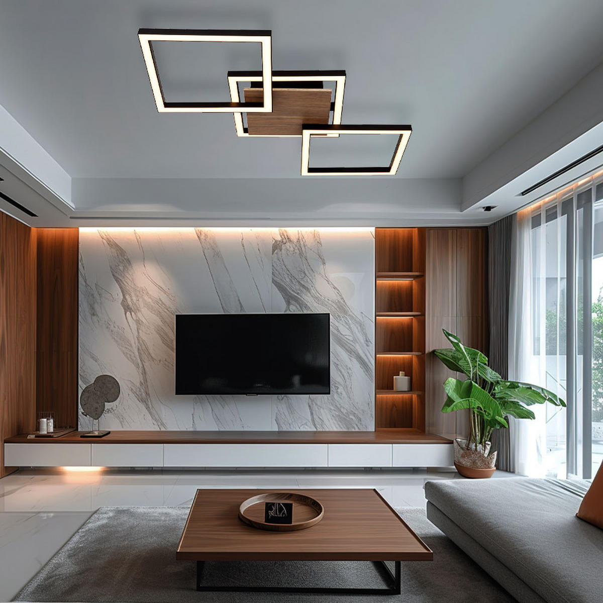 LED DECKENLEUCHTE Kaden Schwarz Matt - Schwarz, Kunststoff (63/27.5/5.7cm) - Globo Lighting