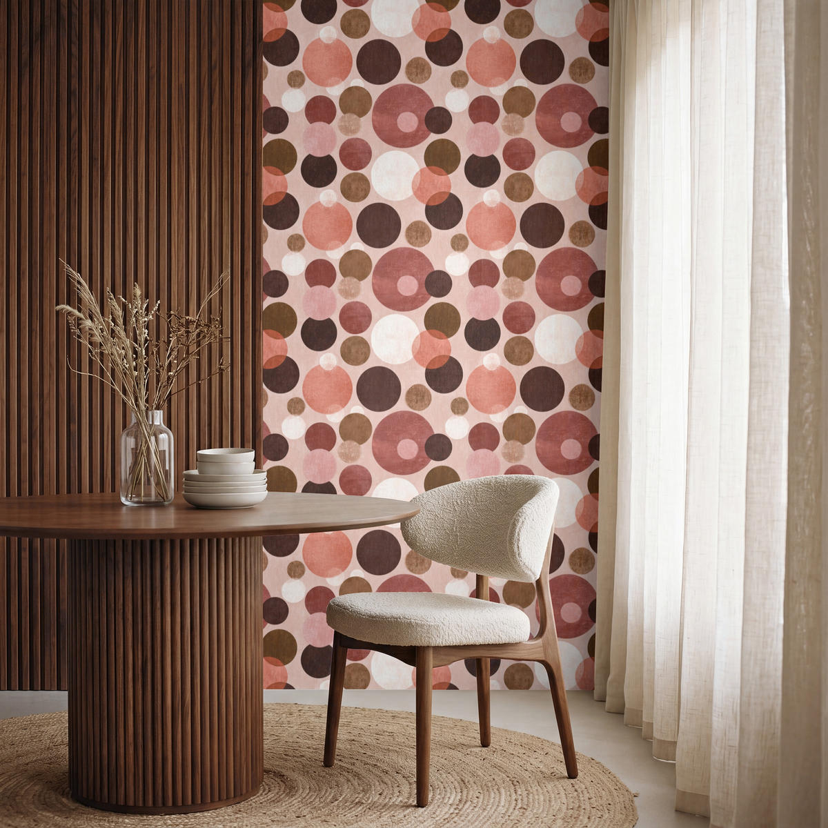 TAPETE - Kreise - Modern - Farbenfroh - 100x220 cm - Multicolor, Papier (100/220cm) - OnlyWow