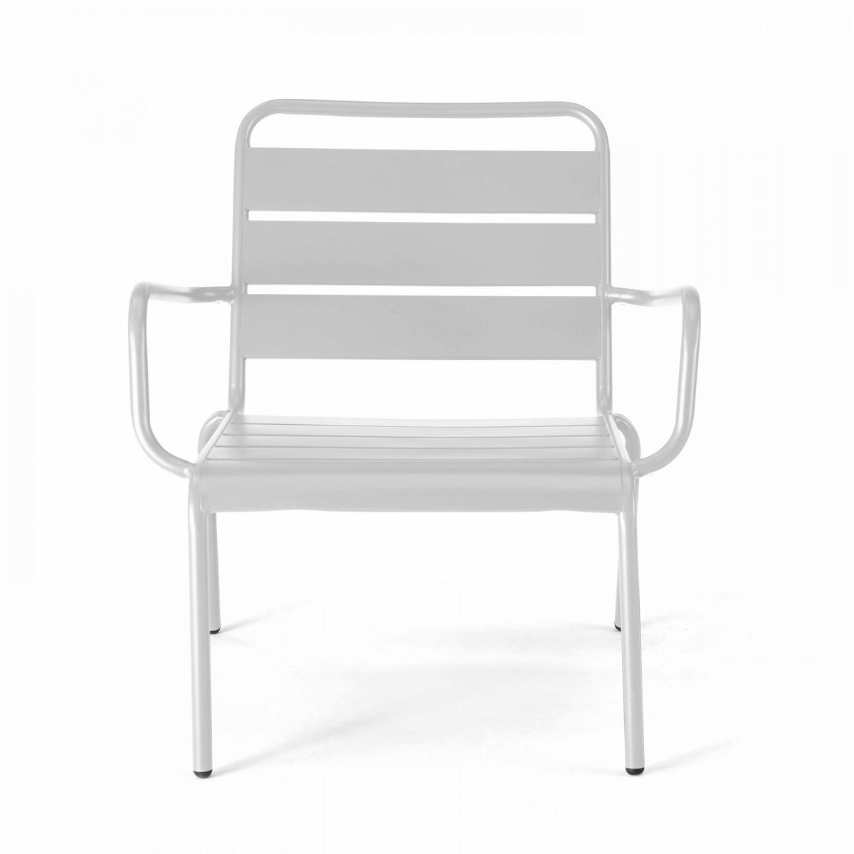 RELAXSESSEL, Weiß - Weiß, Metall (65/76/70cm) - Oviala