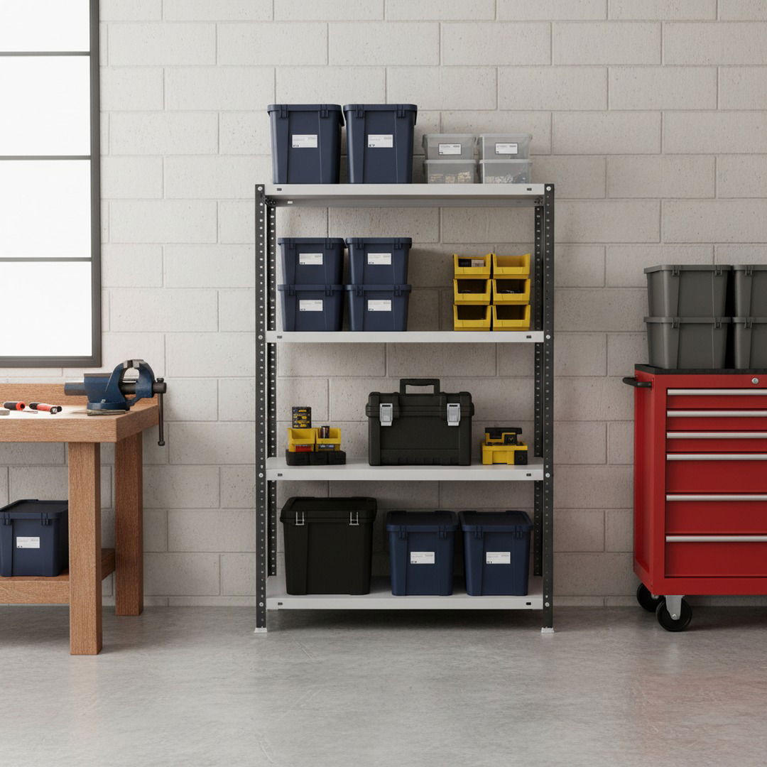 SCHRAUBREGAL PANDA MID | HxBxT 150x90x50cm | 4 Fachböden | Fachlast 100kg | Anthrazit-Weiß - Anthrazit, Metall (90/150/50cm) - PROREGAL