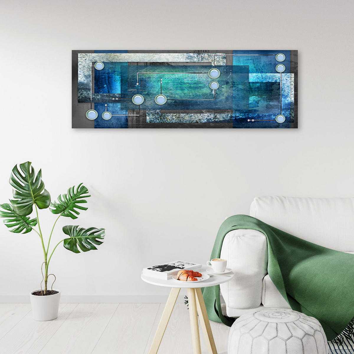 KUNSTDRUCK Blau 150/50 cm - Blau, Textil (150/50cm) - KUNSTLOFT