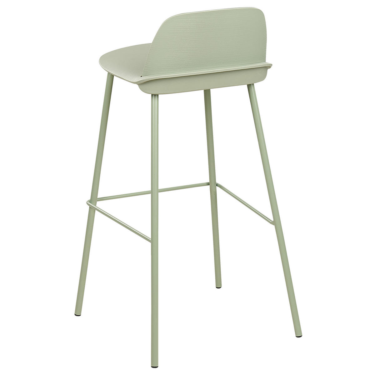 BARHOCKER 4er-Set Kunststoff Grün Mora - Grün, Kunststoff/Metall (48/90/35cm) - Beliani