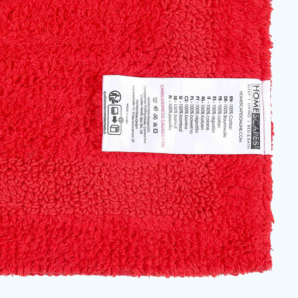 BADGARNITUR 2-teilig, Badematte & WC-Vorleger, wendbar - Rot, Textil (50/80cm) - Homescapes