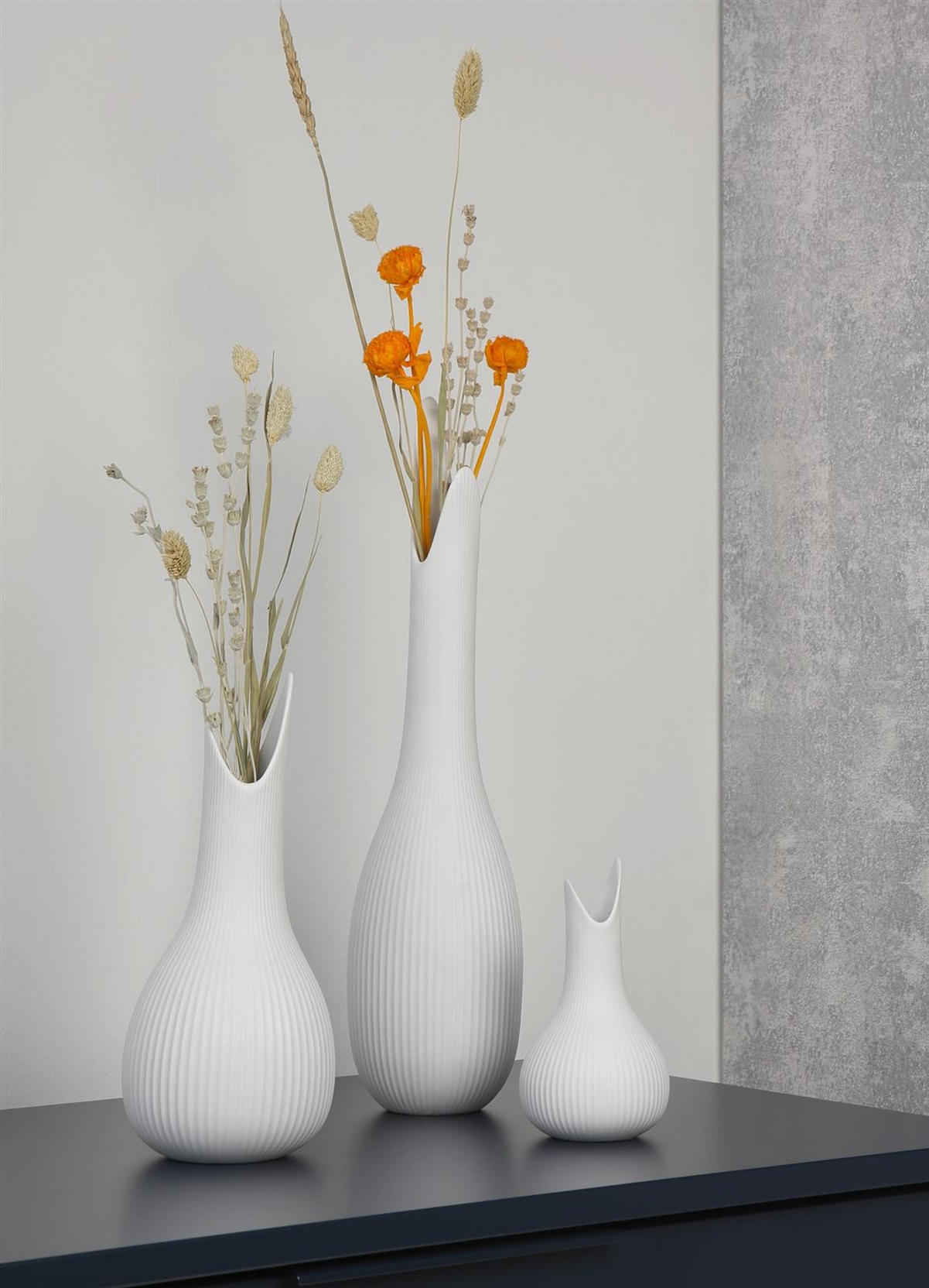 VASE Studio 8 Pure Raindrop weiß 25 cm - Weiß, Keramik (25cm) - Goebel