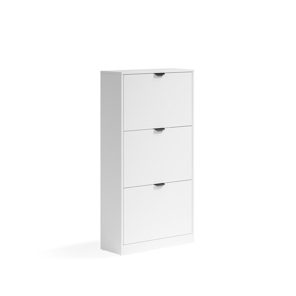 SKOTIPPARE Gizmo, Vit, 59x112 cm med 3 fack Vit, Svart 112/59/22 cm