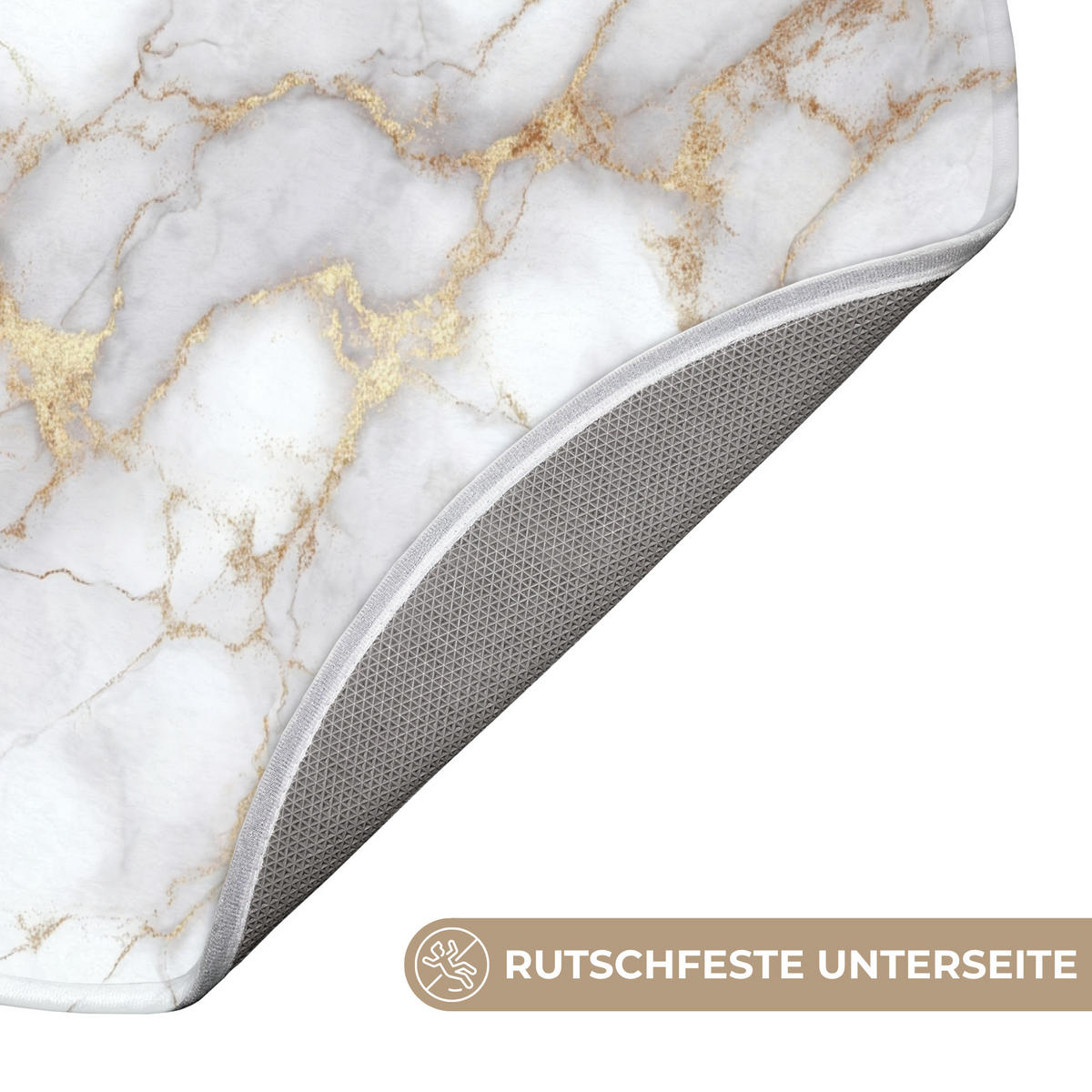 KÚPEĽŇOVÁ PREDLOŽKA Biela - zlatá - mramorová - sivá 70x70 cm - biela, textil/plast (70/70cm) - OnlyWow