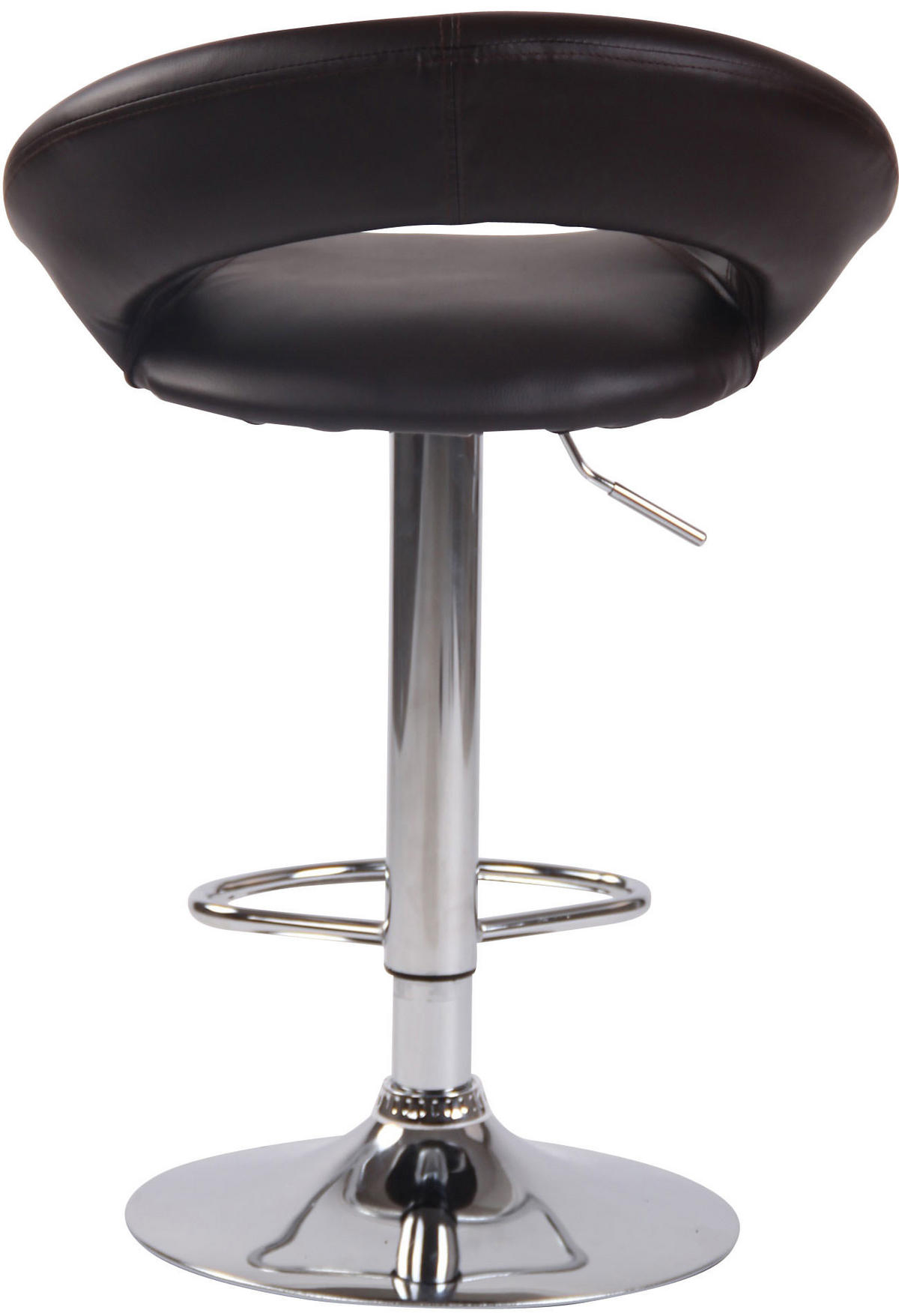 BARHOCKER Mekim Kunstleder Braun Silber - Braun, Leder/Metall (53/80/47cm) - DELUKE