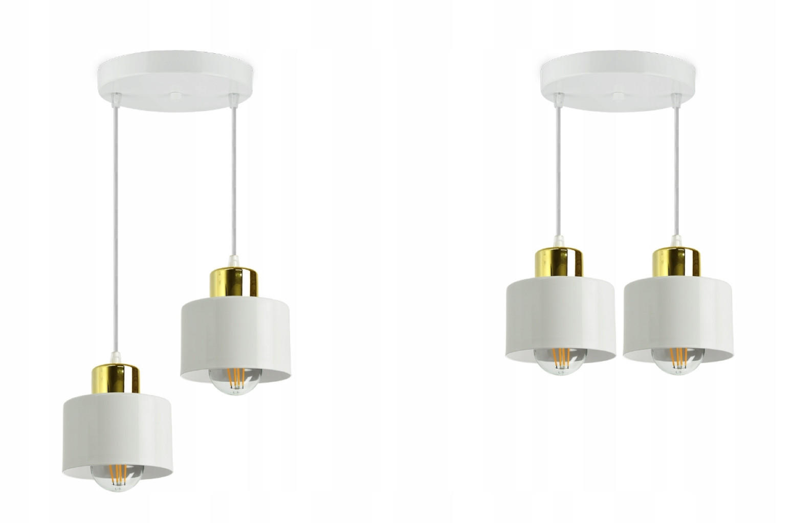 PENDELLEUCHTE Roller - Goldfarben/Weiß, Metall (20/20/70cm) - kiki design