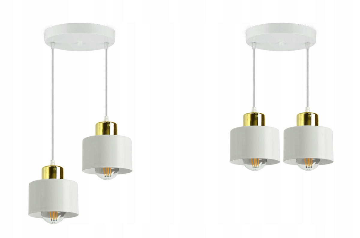 PENDELLEUCHTE Roller - Goldfarben/Weiß, Metall (20/20/70cm) - kiki design