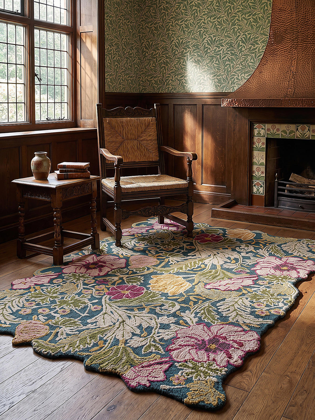WOLLTEPPICH handgetuftet CHAR, Blütenmuster, Multi, 120 x 170 cm - Multicolor, Textil (120/170cm) - KADIMA DESIGN