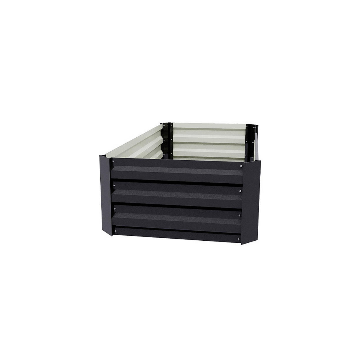 HOCHBEET Pflanzkasten aus verzinktem Stahl in Anthrazit, Rechteckig Blumenkasten Garten und Balkon, 100 × 60 × 30 cm - Dunkelgrau, Metall (60/30/100cm) - Livingandhome
