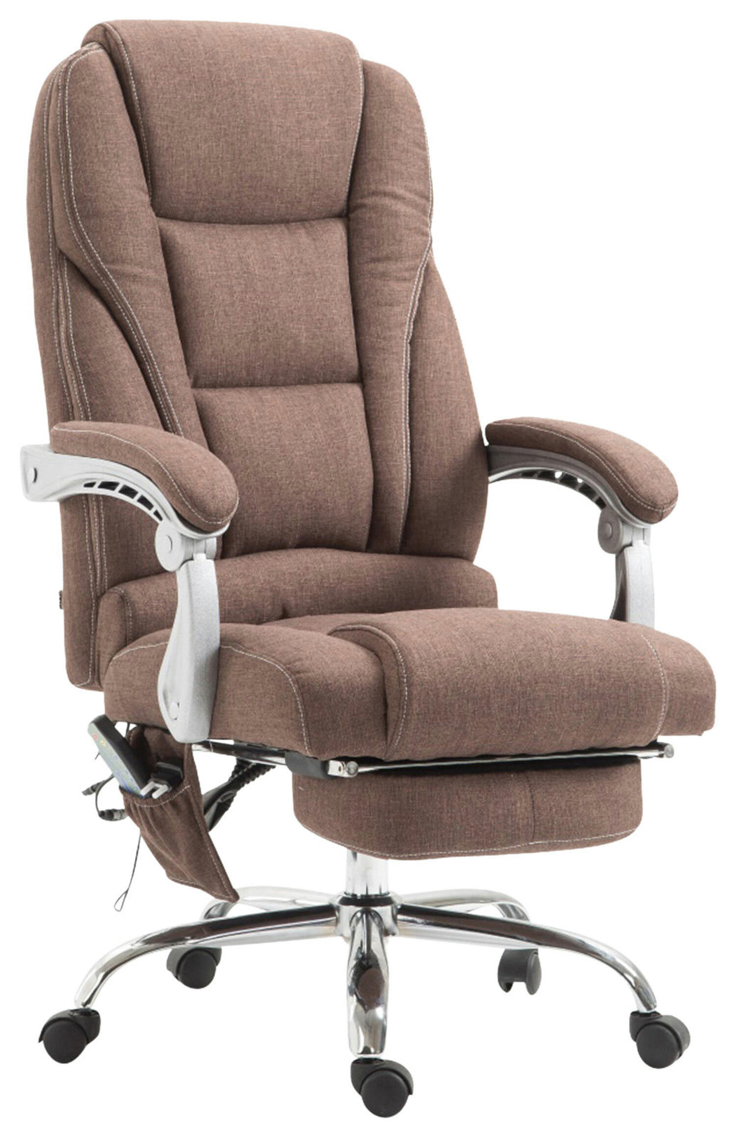 BÜROSTUHL Pacira, Stoff mit Massagefunktion Braun - Braun, Textil/Metall (68/127/64cm) - TPFLiving