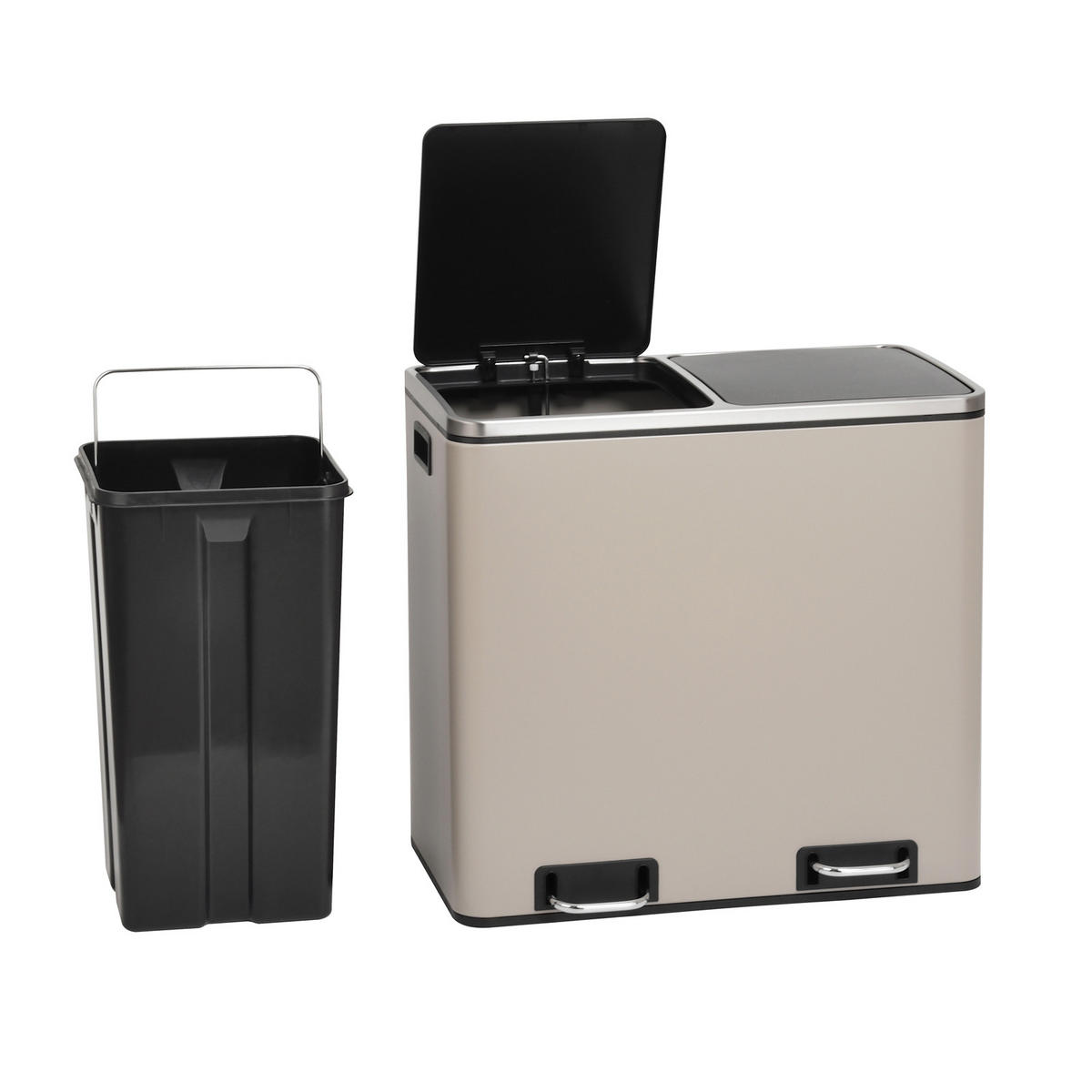 ABFALLEIMER TM2X24 Taupe - Taupe, Metall (59/54.5/36cm) - SVITA