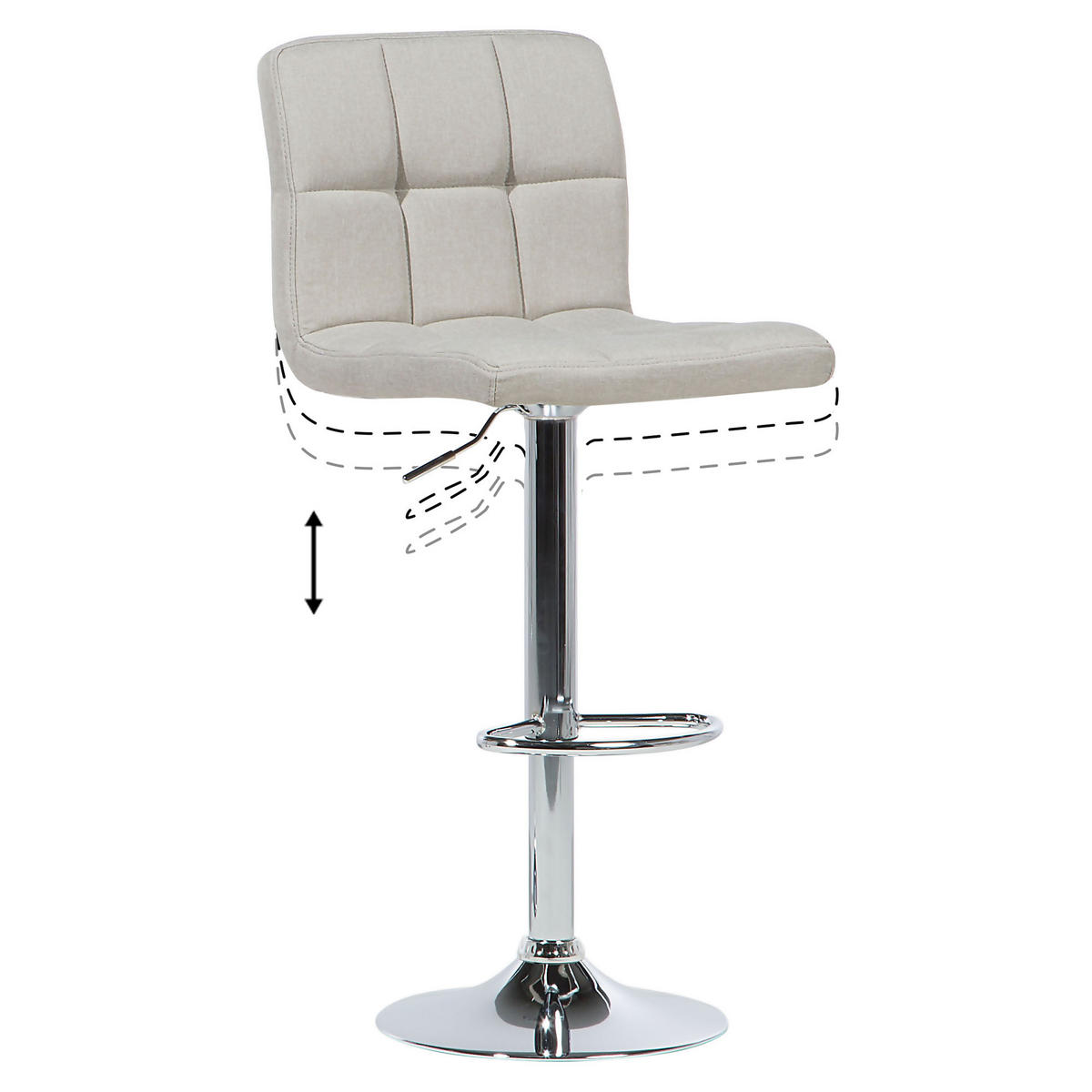 BARHOCKER 2er-Set Polsterbezug Beige Marion - Beige, Textil/Metall (45/114/39cm) - Beliani