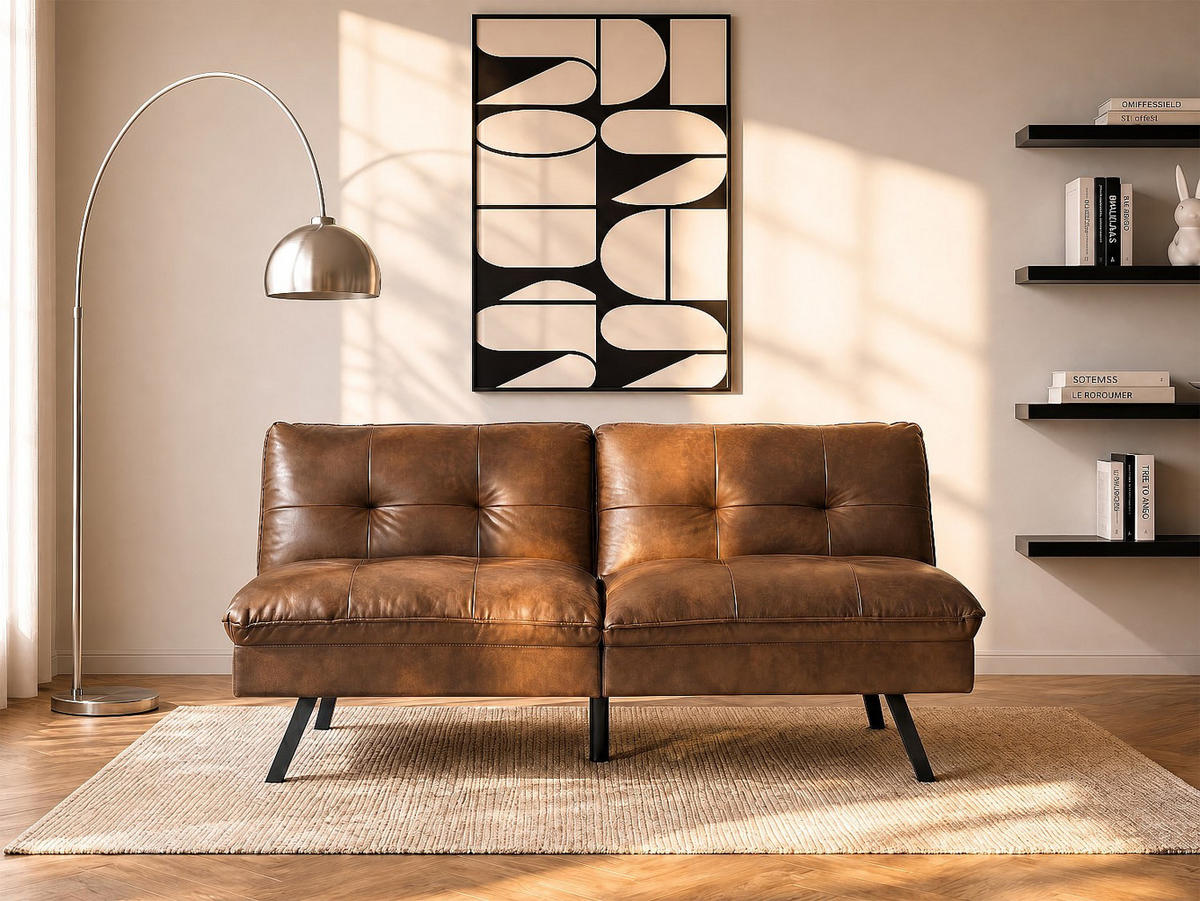 SCHLAFSOFA - 3 Personen - stoff - braun Pegula - Braun, Textil (172/83/95cm) - Vente-Unique