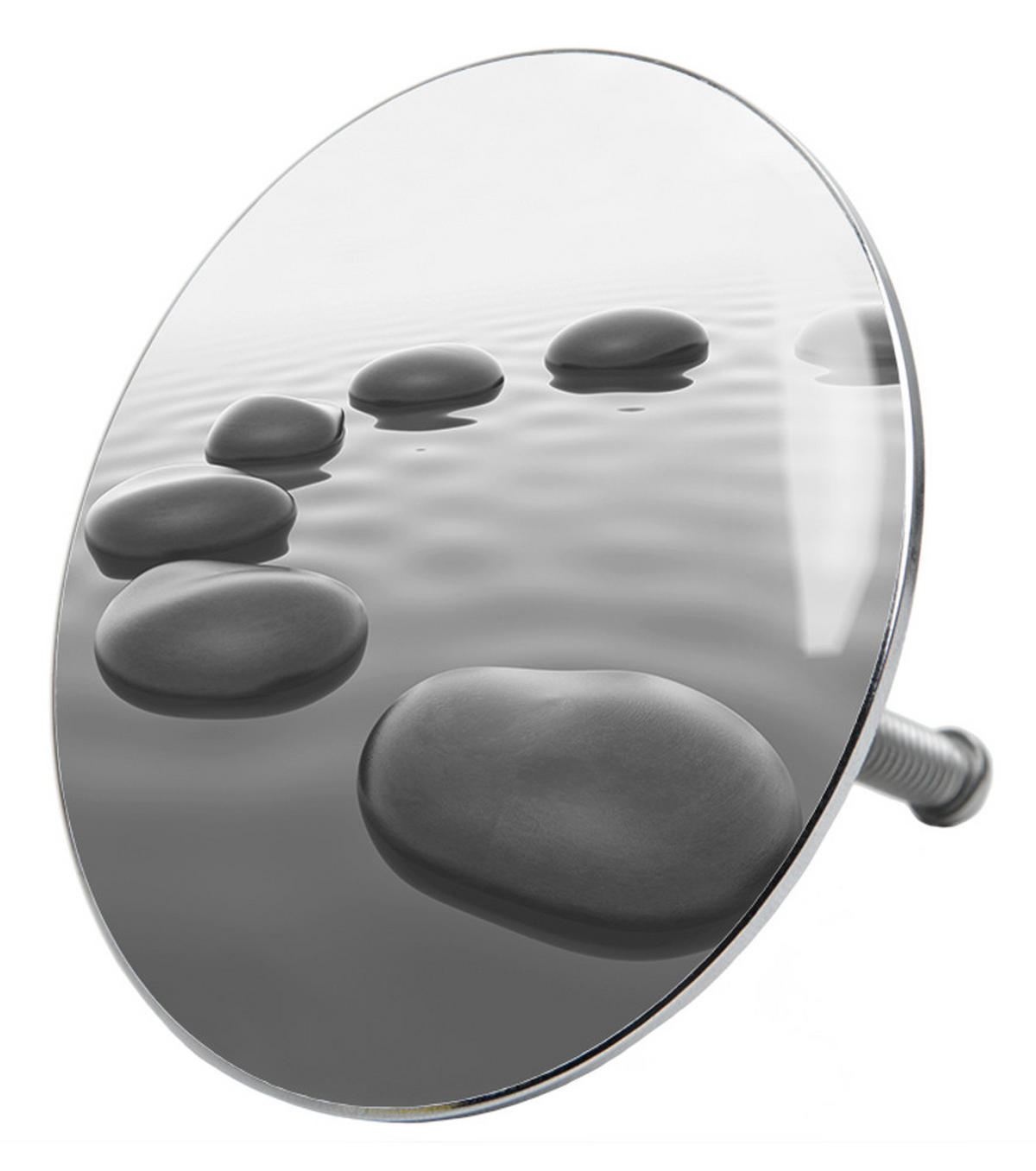 BADEWANNENSTÖPSEL Black Stones - Schwarz, Metall (8/10/10cm) - Sanilo