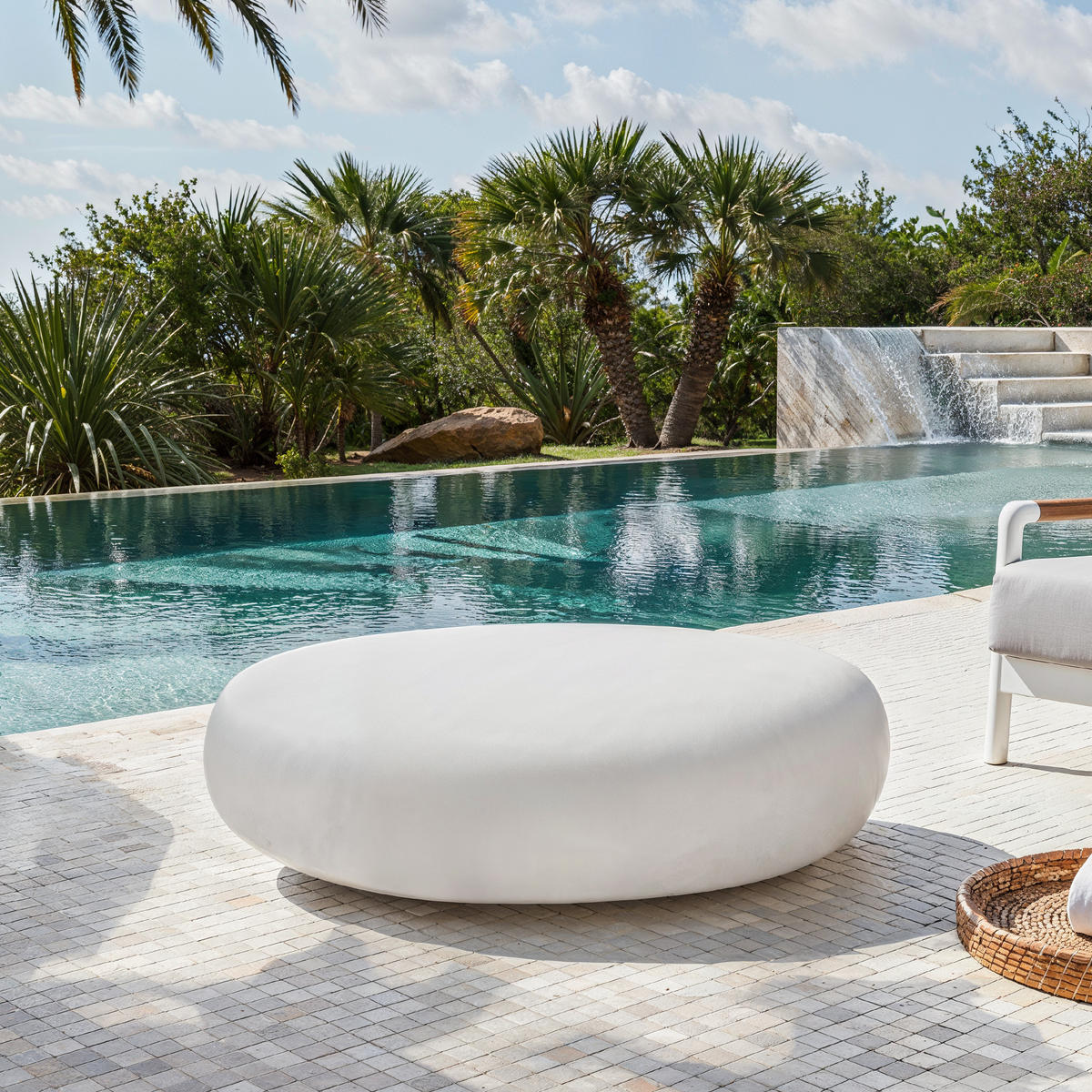 COUCHTISCH HAWAII Steinform Mittel Betonoptik 99 x 71 x 32 cm - Creme, Naturmaterialien (99/71/32cm) - Elementi