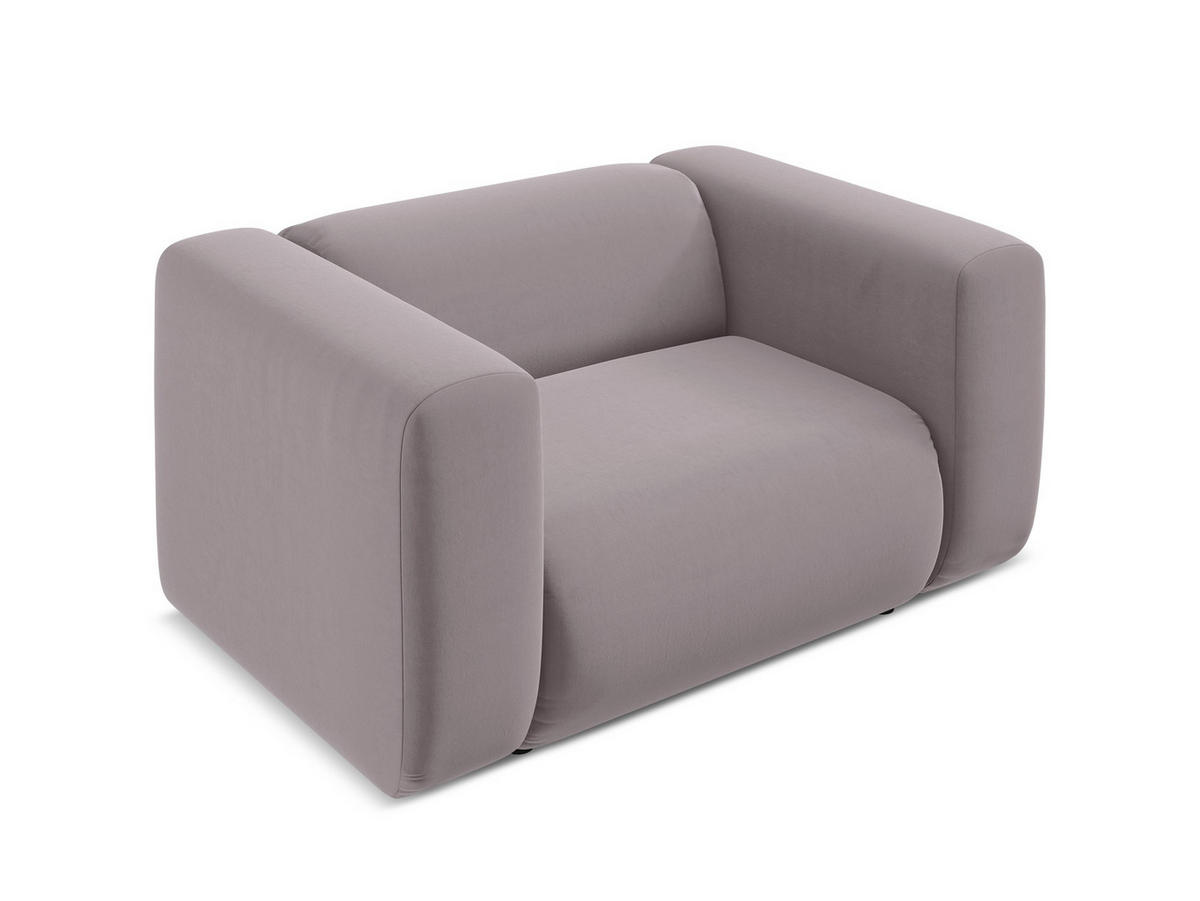SESSEL Samt Stoff Violett - Lila/Flieder, Kunststoff/Textil (137/70/89cm) - Makamii