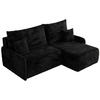 ECKSCHLAFSOFA ARPA L Schwarz Plüsch - rechts - Schwarz, Kunststoff/Textil (150/198cm) - MKS