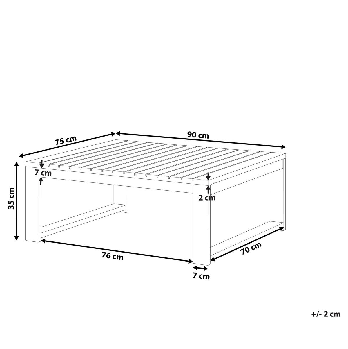 GARTEN BEISTELLTISCH Akazienholz mahagonibraun 90/75 cm Timor - Braun, Holz (90/75/35cm) - Beliani