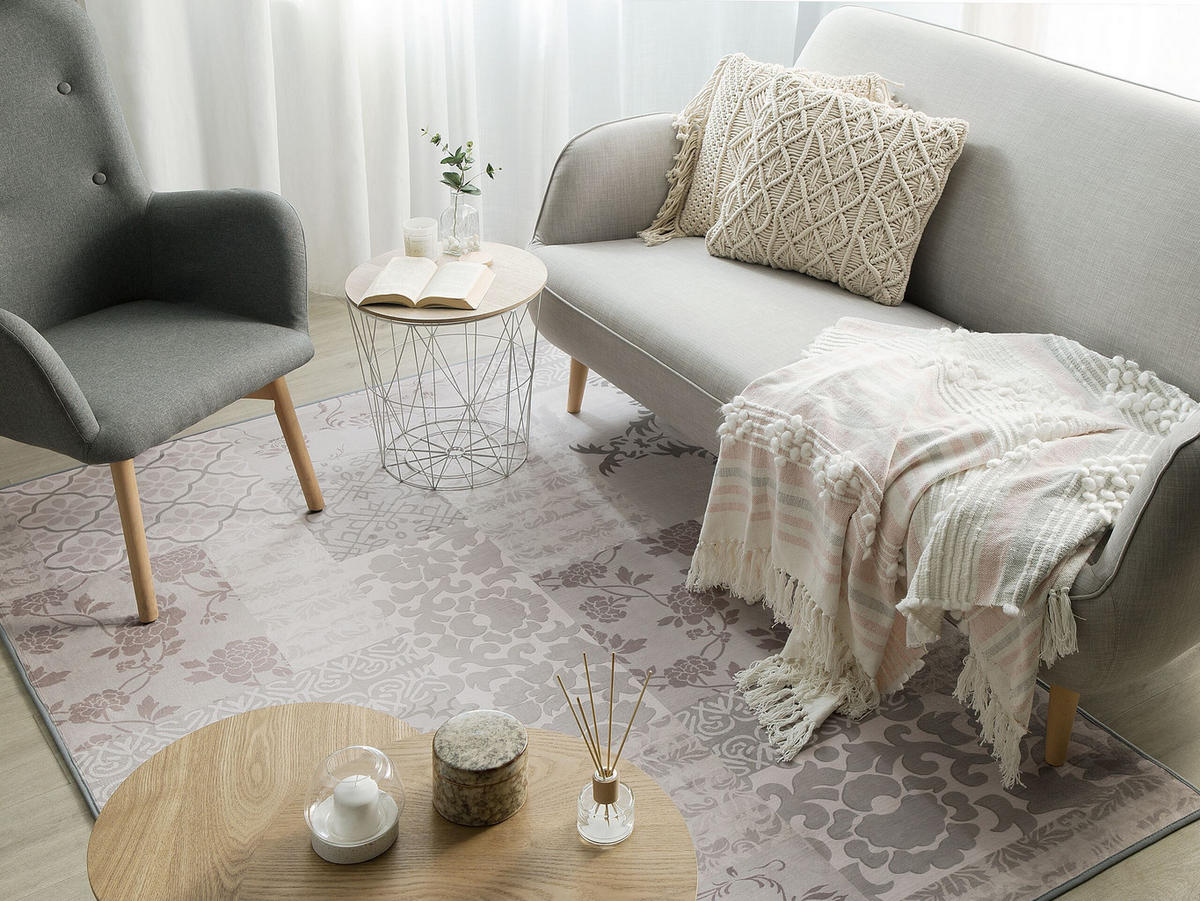 KURZFLOR-TEPPICH Ballica II 200/140 cm - Grau, Kunststoff (140/200cm) - Beliani