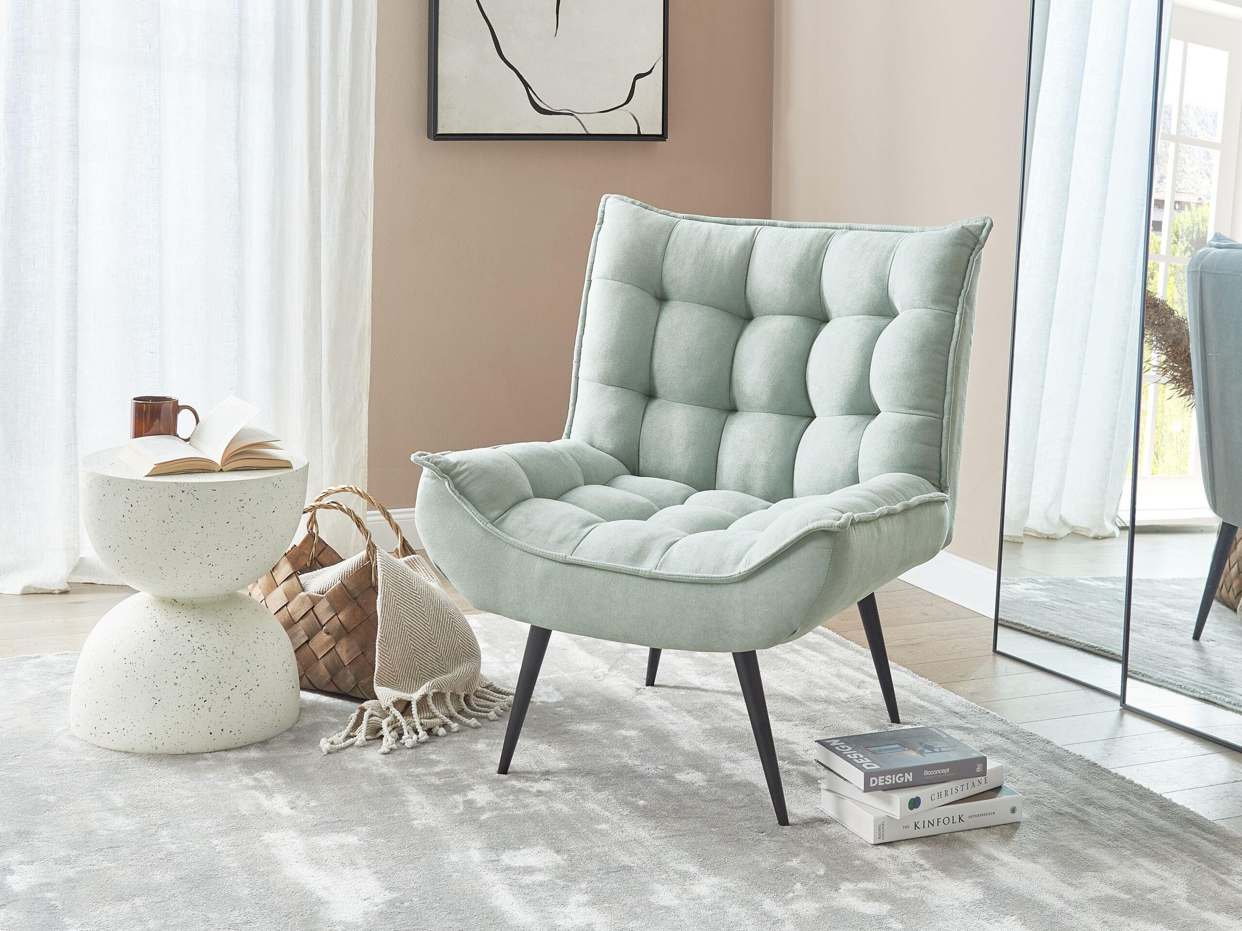 Thumbnail - Beliani Sessel, Grün, Textil, 1-Sitzer, 73x92x79 cm, Wohnzimmer, Sessel, Polstersessel
