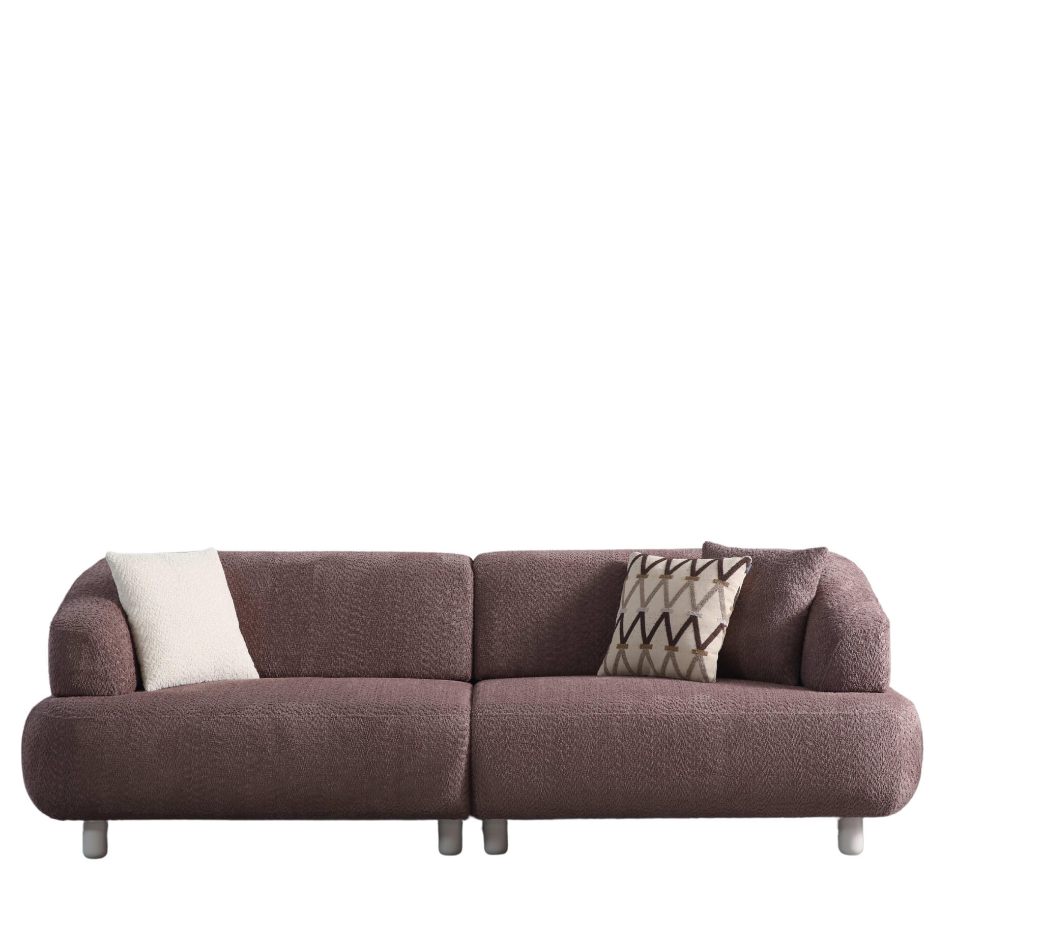 SOFA Thron 2-Sitzer Bouclé Braun - Braun, Holz/Textil (190/78/110cm) - Villa Möbel