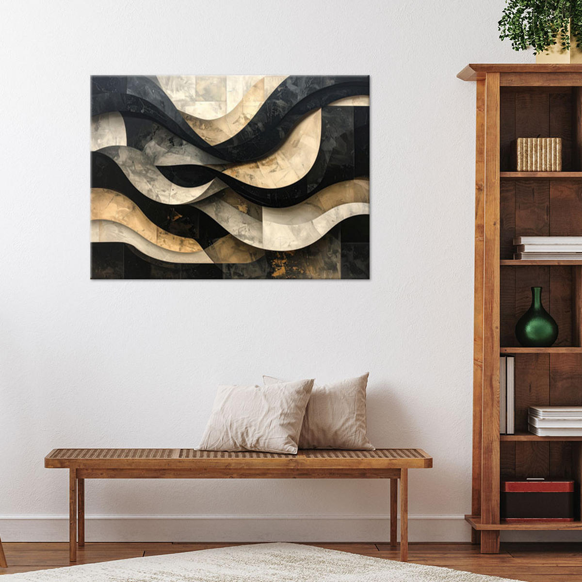 LEINWANDBILD Abstraktion 30x20cm - Beige, Textil (30/20cm) - Feeby