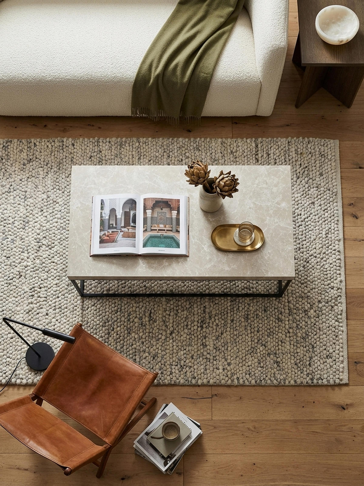 COUCHTISCH in Stein-Optik mit Metallbeinen, Modernes Design, Rechteckig, Groß, Beige 120x60x38 cm - Beige/Schwarz, Holzwerkstoff/Metall (60/120/38cm) - KADIMA DESIGN