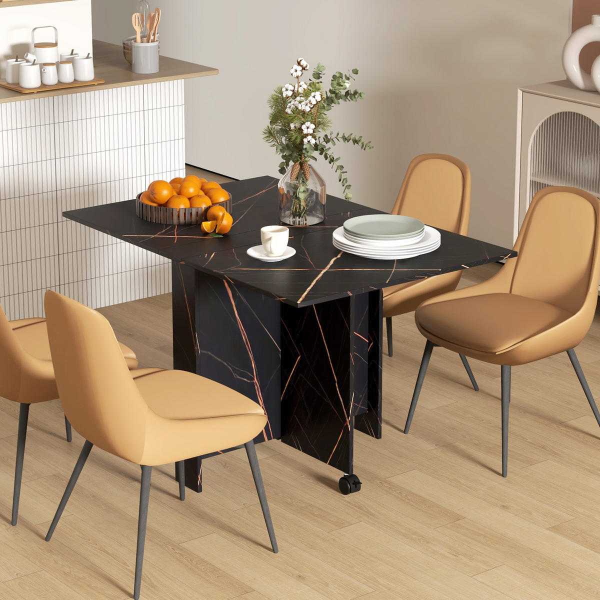 ESSTISCH Schwarz 1 Stück - Schwarz, Kunststoff (120/80/73cm) - GiPP
