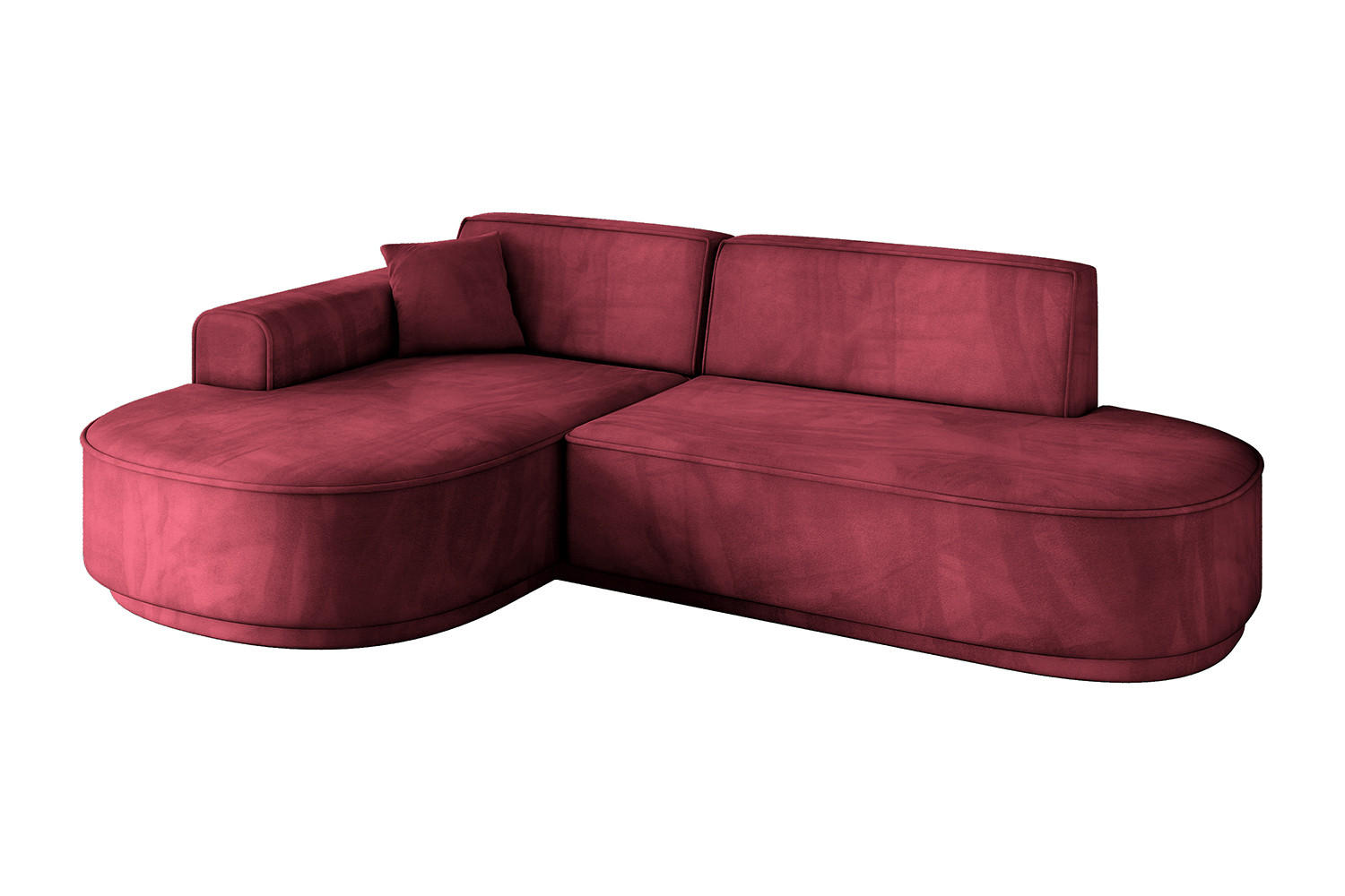 ECKSOFA Ottomane Links MARI-L1-v3 - 243x171x83 cm Bordeaux Velours - Bordeaux/Schwarz, Holzwerkstoff/Kunststoff (243/171cm) - ALTDECOR