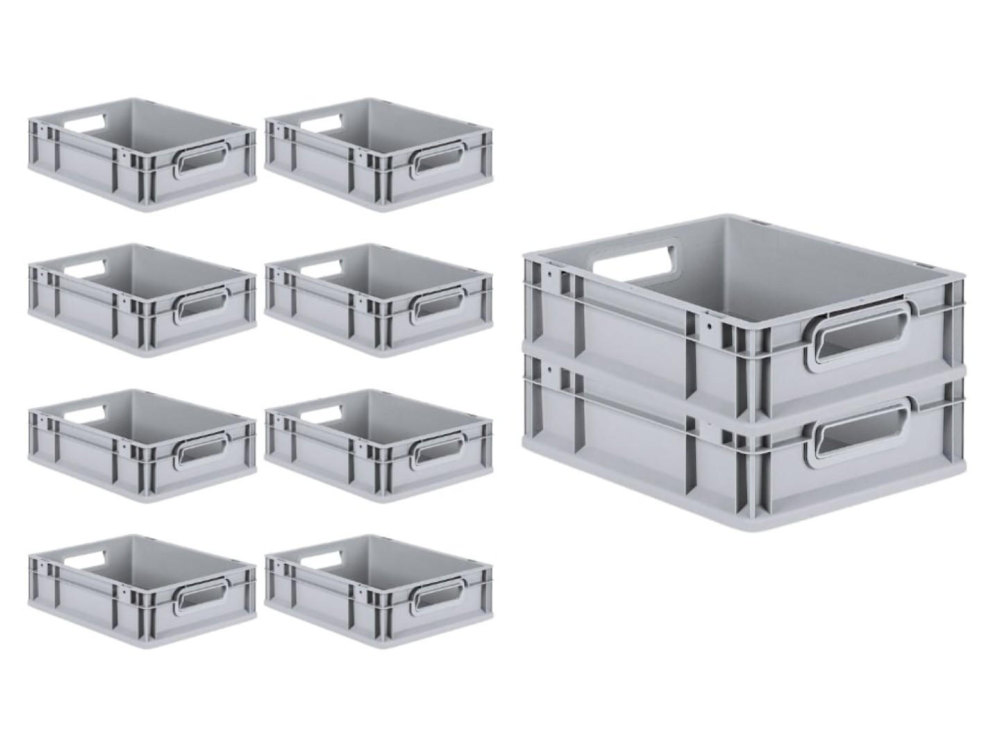 EUROBOX Nextgen Economy Griffe Offen 12x30x40cm 11 Liter - Grau, Kunststoff (30/12/40cm) - PROREGAL