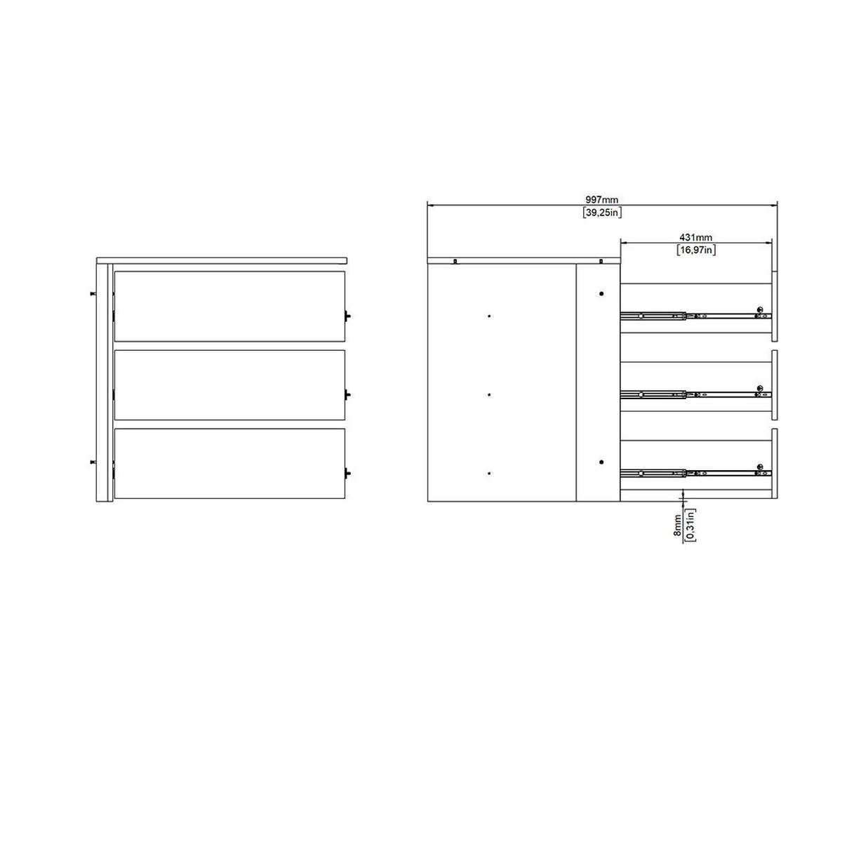 SCHUBLADENEINSATZ, Catania, Weiß, Holzwerkstoff, 70 x 55 x 72 cm - Weiß, Holzwerkstoff (70/72/55cm) - ebuy24