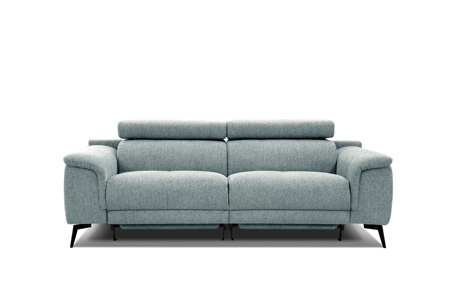 RELAXSOFA FIERO 3-Sitzer mit 2 Relaxfunktionen, mintgrün - Schwarz/Mintgrün, Holzwerkstoff/Textil (212/82/103cm) - Courtois Laville