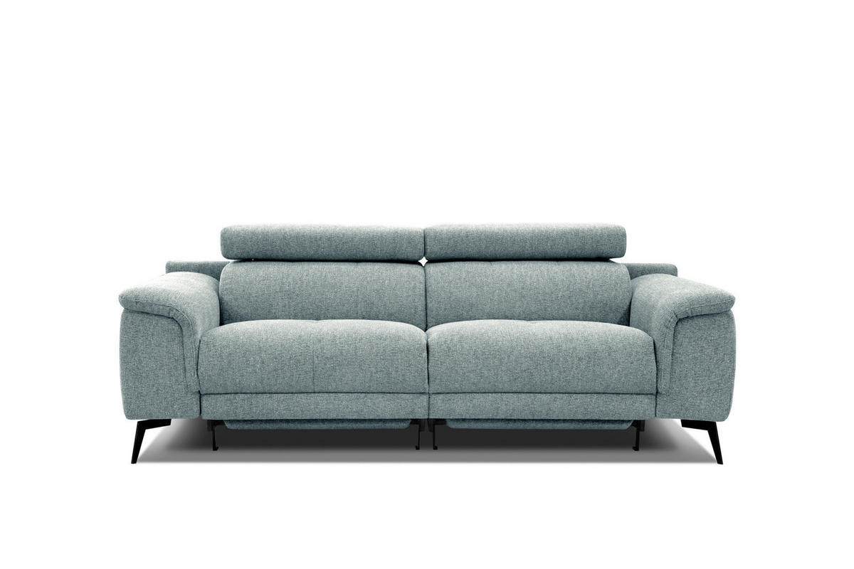RELAXSOFA FIERO 3-Sitzer mit 2 Relaxfunktionen, mintgrün - Schwarz/Mintgrün, Holzwerkstoff/Textil (212/82/103cm) - Courtois Laville