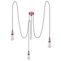 HÄNGELEUCHTE Metall Kupfer 3-flammig - Kupferfarben, Metall (11.7/11.7/200cm) - Globo Lighting