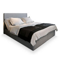 BOXBETT MILARA 160x200 cm mit Matratze und Topper - Hellgrau - Hellgrau, Holz (160/200cm) - MASSENO