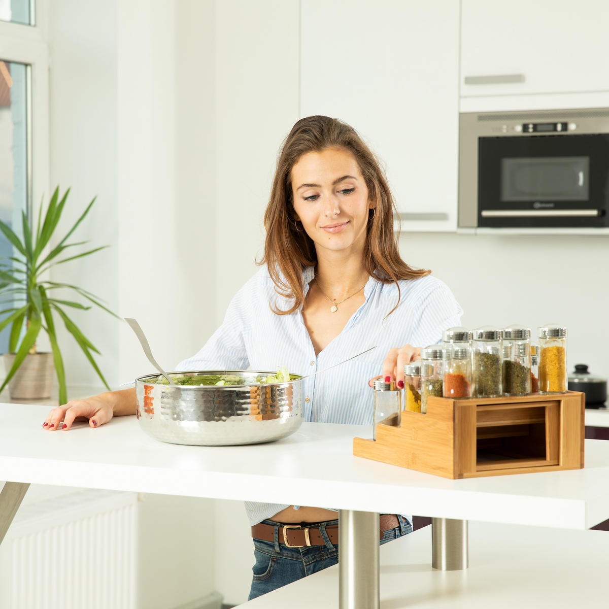 GEWÜRZREGAL - Hellbraun, Holz (38.5/11/28cm) - Relaxdays