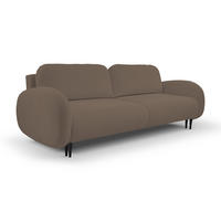 SOFA SOFT RunAgin Mit Schlaffunktion Und Bettkasten, PUR-Schaum, Schwarze Kunststofffüße, lose Rückenkissen, freistehend, 232x109x95 cm Cappuccino - Cappuccino, Holz/Textil (232/95/109cm) - DomoHome
