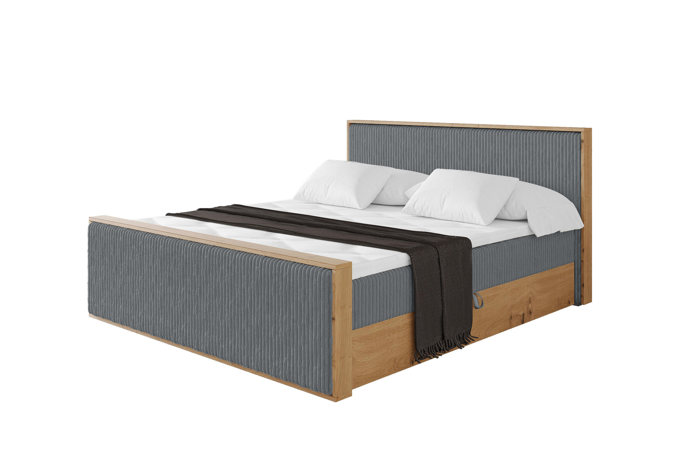 BOXBETT LOLLI9 -Z 120x200 - H3 Dunkelgrau - Dunkelgrau, Holzwerkstoff (120/200cm) - ALTDECOR