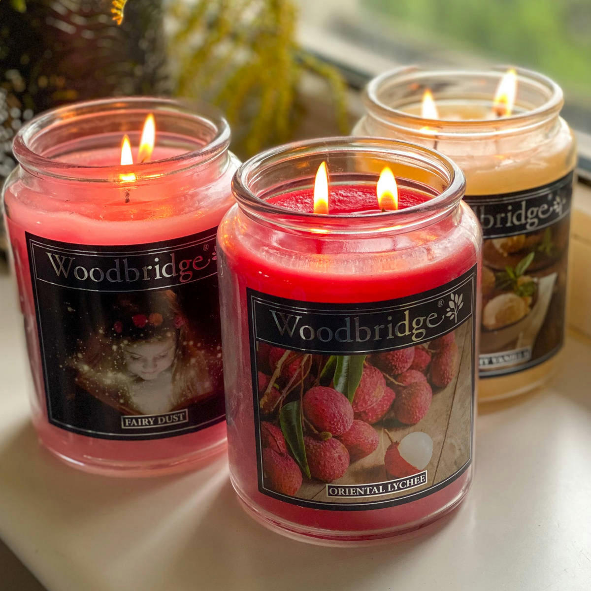 WOODBRIDGE Duftkerze - Gelb, Naturmaterialien/Glas (17cm)