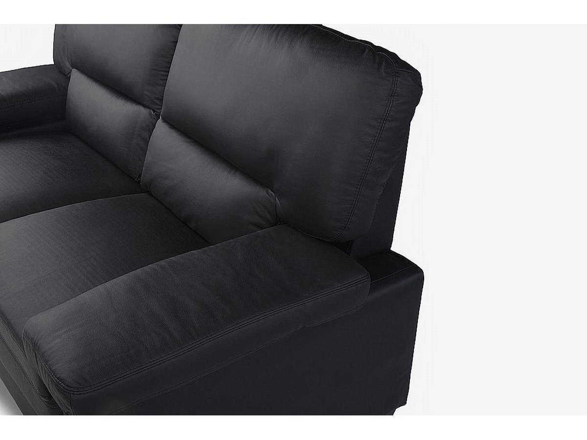 SOFA - 2 Personen - leder - schwarz Mimas - Schwarz, Leder (162/97/89cm) - Vente-Unique