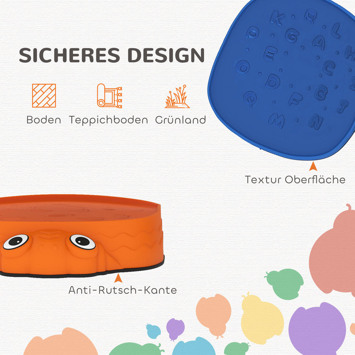 BALANCIERSTEINE für Kinder 5 Stück Rutschfeste Trittsteine stapelbar 2-8 Jahren - Multicolor, Kunststoff (33.5/28/37.8cm) - AIYAPLAY