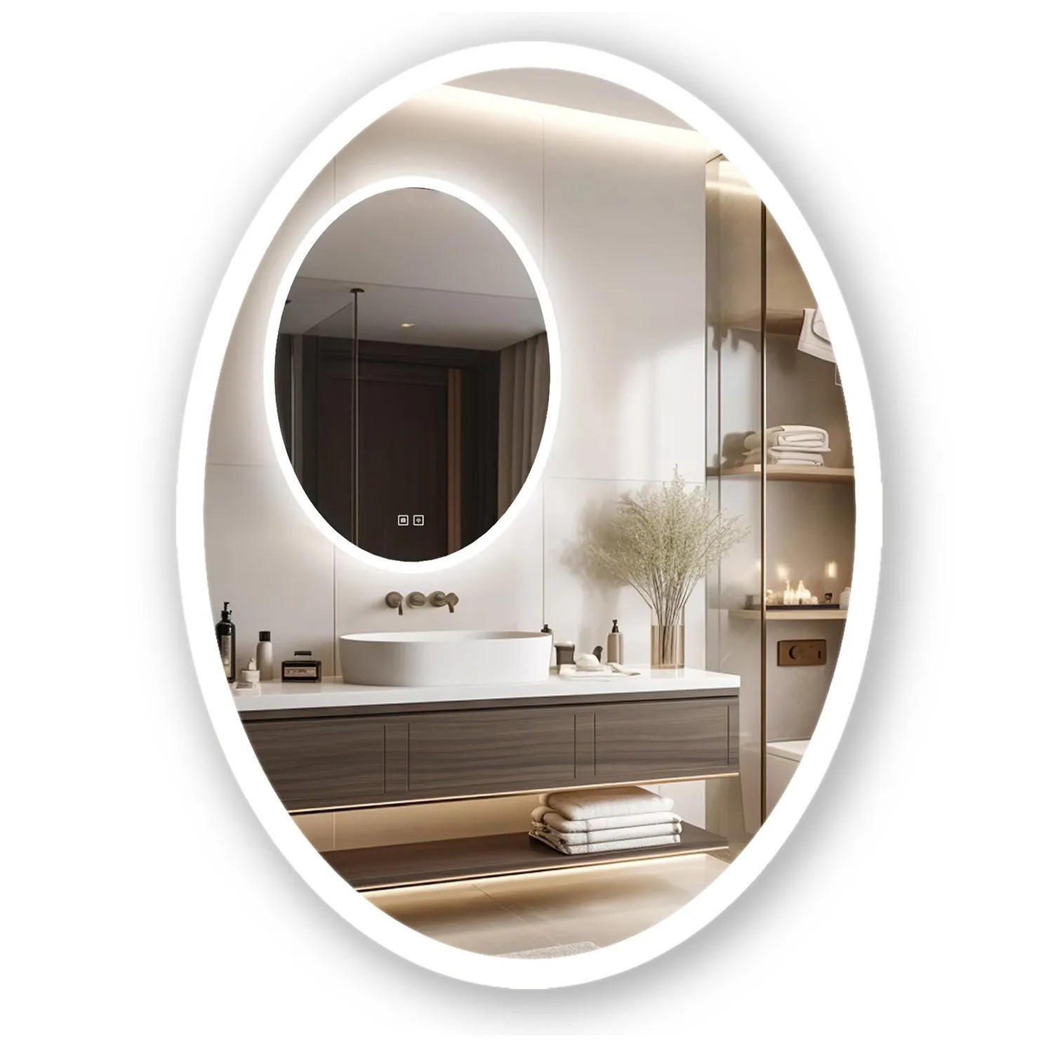 SPIEGEL Rea Led 60x80cm Wwa - Chromfarben, Glas (60/80/2cm) - REA